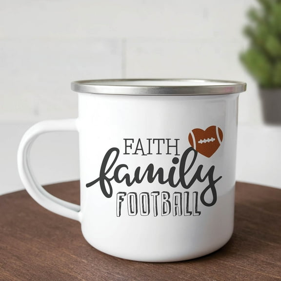 Personalized Faith Family Football Camp Mug
