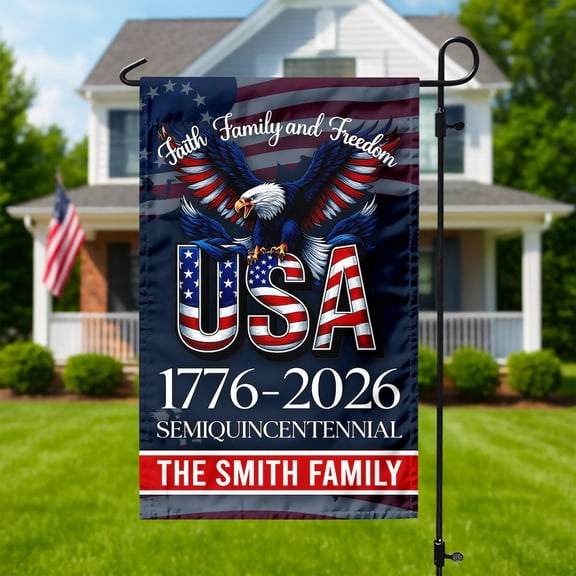 Personalized Faith Family Independence USA 250 Flag 28x40 POLE NOT INCLUDED House Flag