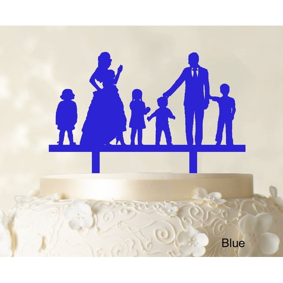 Personalized Family Cake Topper Custom Silhouette Wedding Cake Topper Cake Decorations Option Available 6"-7" Inches Wide