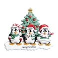 thumbnail image 1 of Personalized Family Christmas Ornament 2024 - Family of 3 Penguin Home Decor in Santa Hat Scarf, 1 of 10
