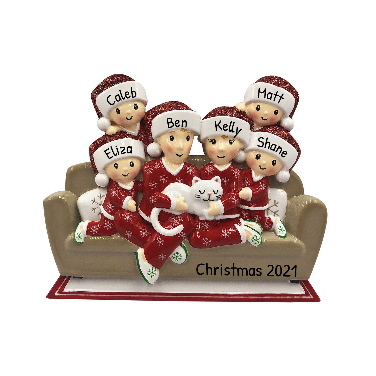 Personalized Family Christmas Ornament 2024 Family of 6 Ornament with