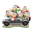 thumbnail image 1 of Personalized Family Christmas Ornament 2024 - Travel with SUV Ugly Sweater Family of 6 Ornament Gift, 1 of 10