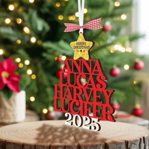 Personalized Family Christmas Ornament 2025, Custom Christmas Tree Decoration with Names, Family Keepsake, Holiday Tree Decor, Christmas Gift