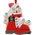 Personalized Family Christmas Ornaments 2024 Red Santa Boot Family of