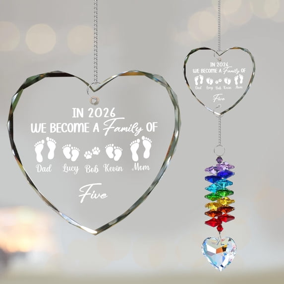 Personalized Family of Five Glass Ornament – in 2026 We Become a Family ...