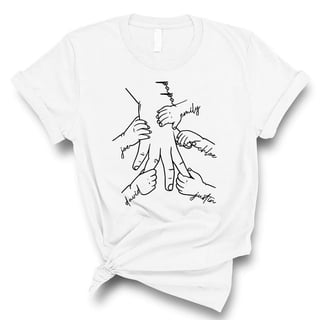 Personalized Family Hands Dad T-Shirt – Custom Names Father’s Day Gift(WHITE,Large)