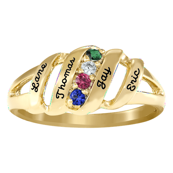 Personalized Family Jewelry Adoring Mother's Birthstone Ring available in Gold over Sterling Silver, Yellow and White Gold