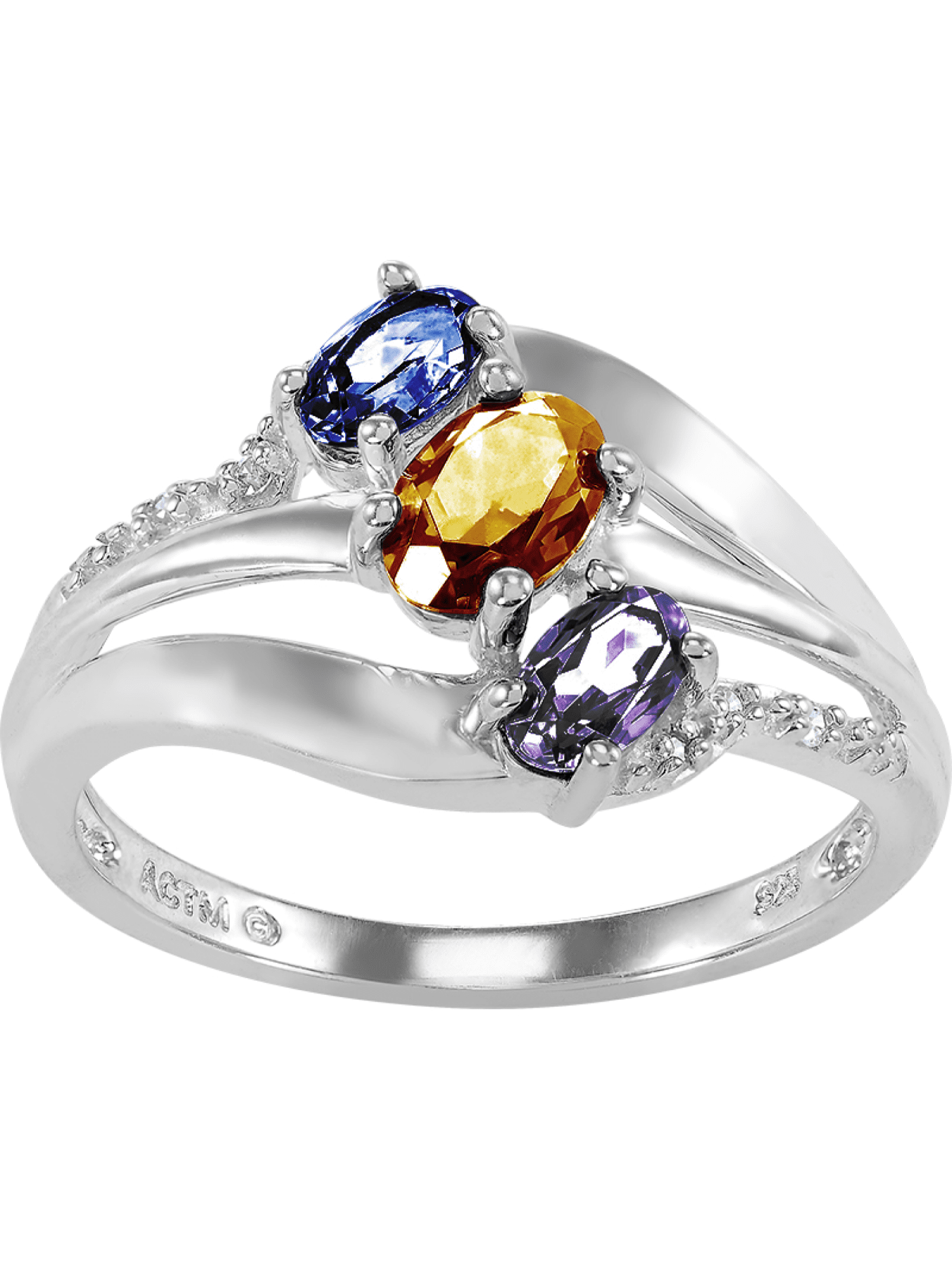 Personalized Family Jewelry Alyssa 3 Simulated Birthstone Mother's Ring