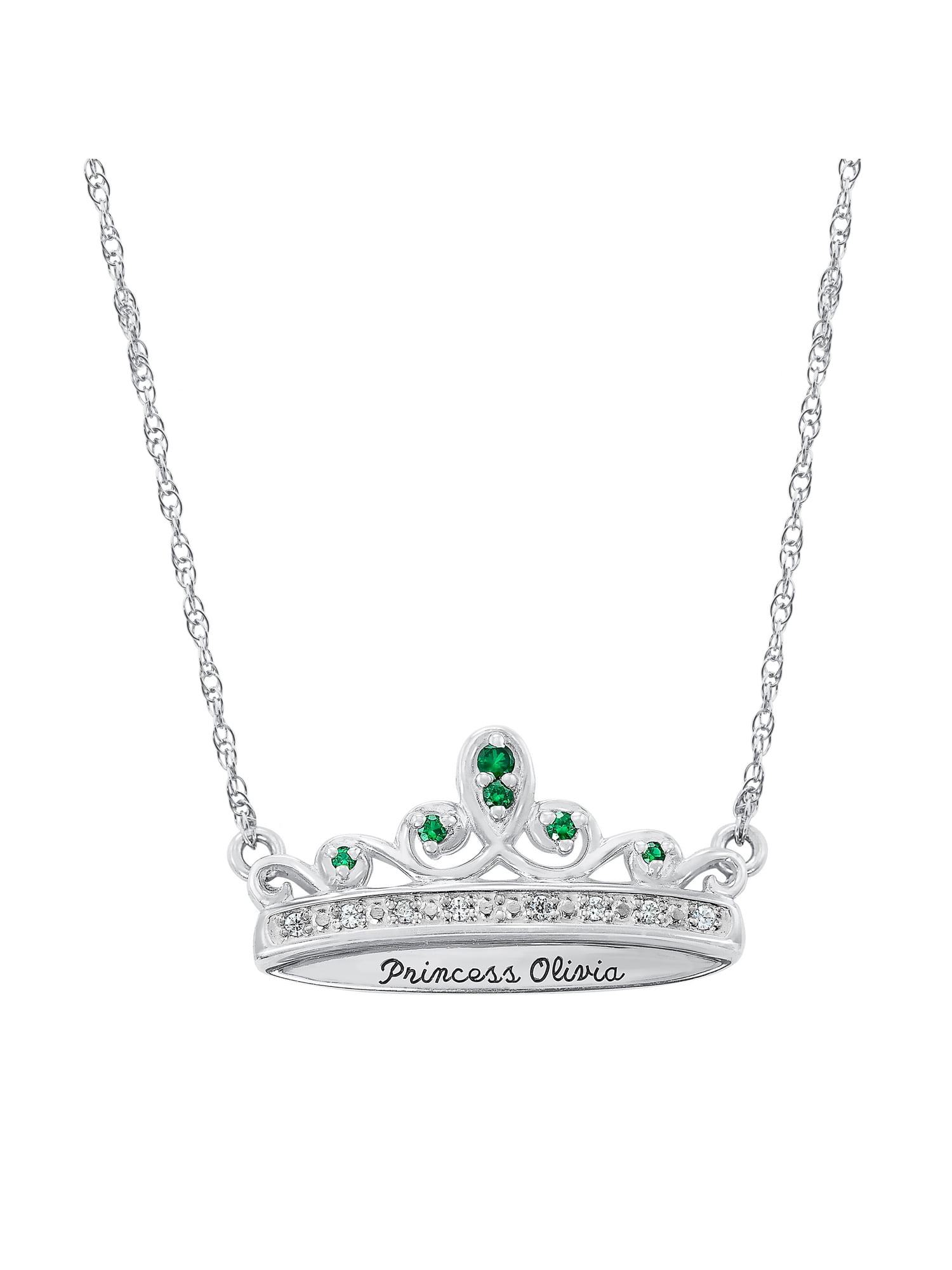 Personalized Family Jewelry Birthstone Women's Apollonia Necklace available in Sterling Silver and Gold