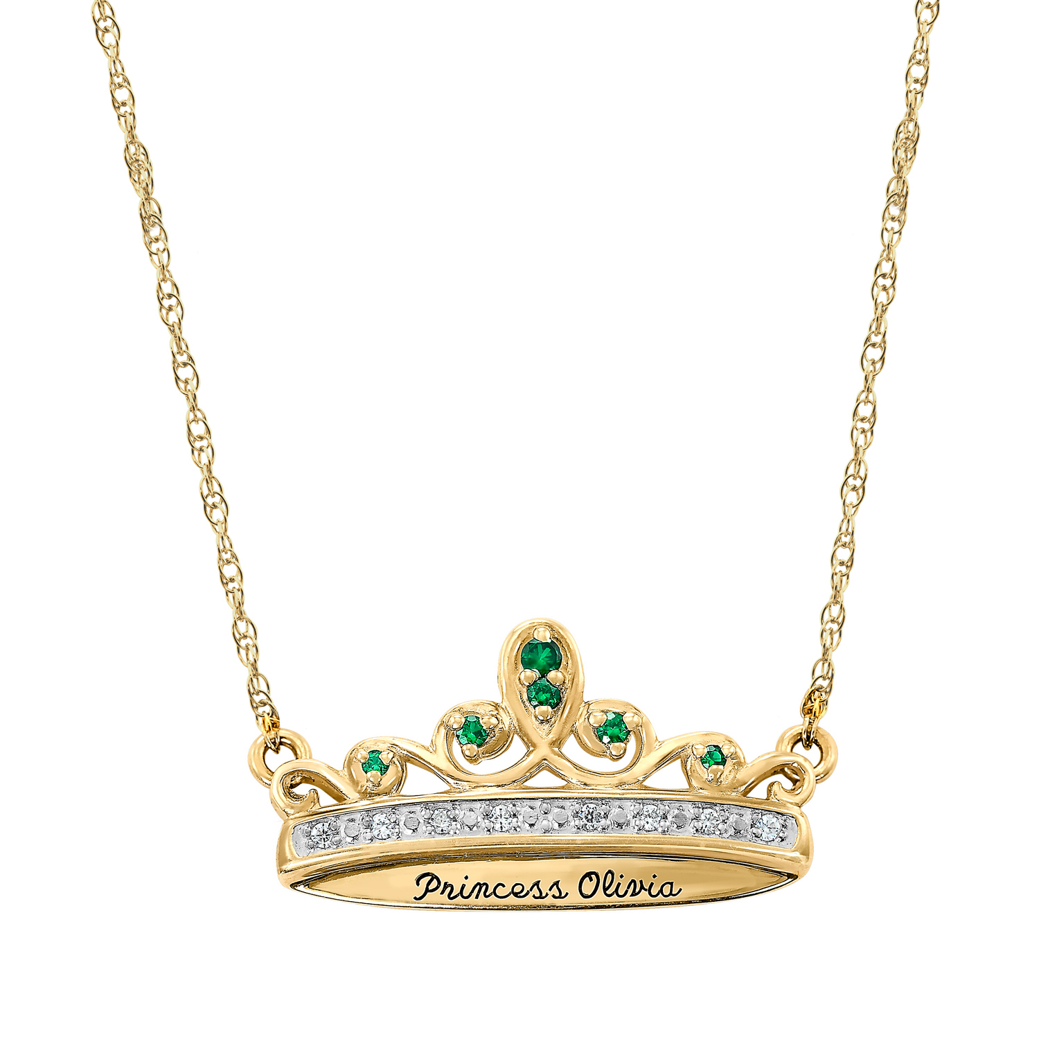 Personalized Family Jewelry Birthstone Women's Apollonia Necklace available in Sterling Silver and Gold