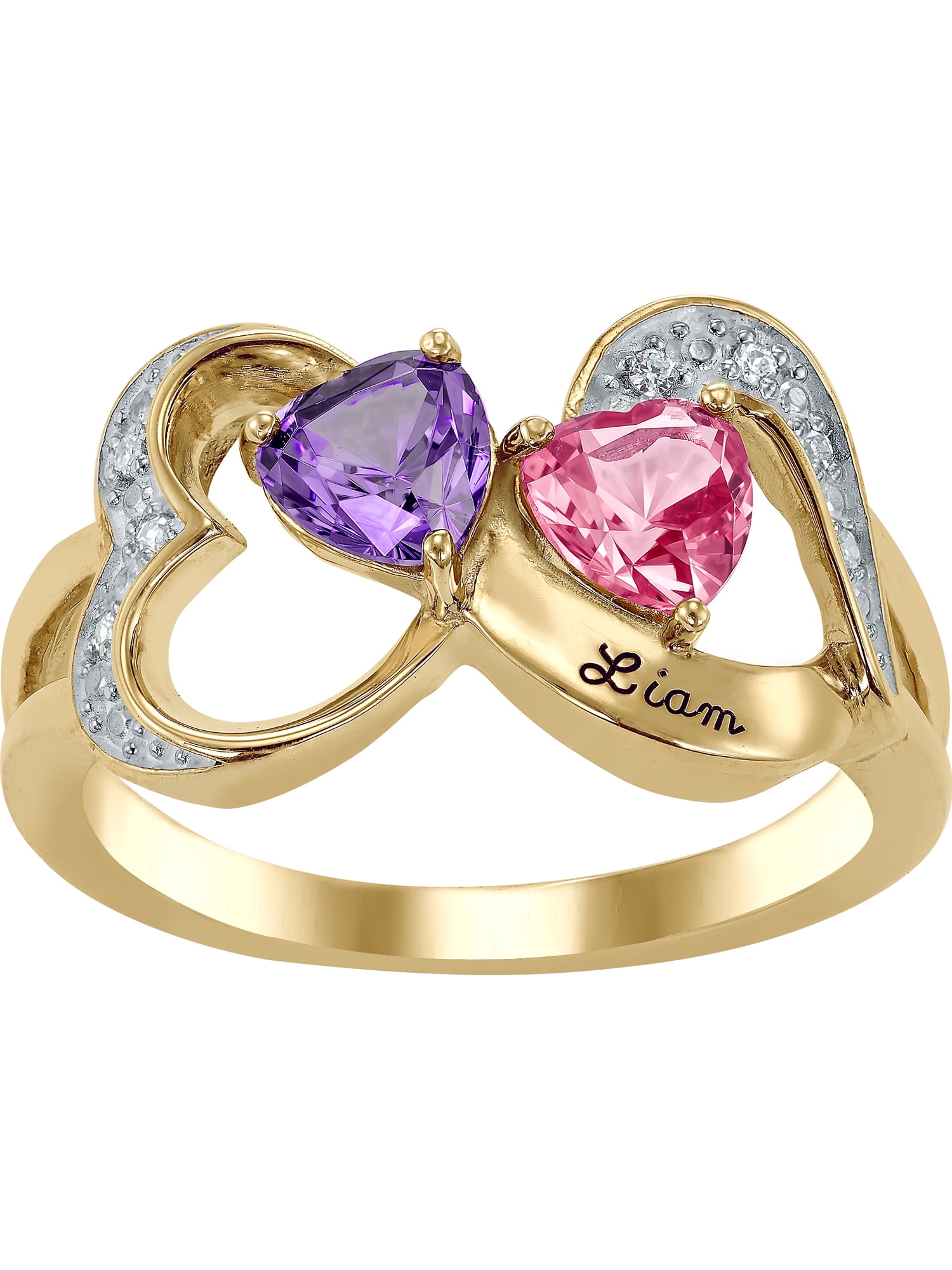 Personalized Family Jewelry Birthstone Women's Blaze Ring available in Sterling Silver, 10k Gold and 14k Gold