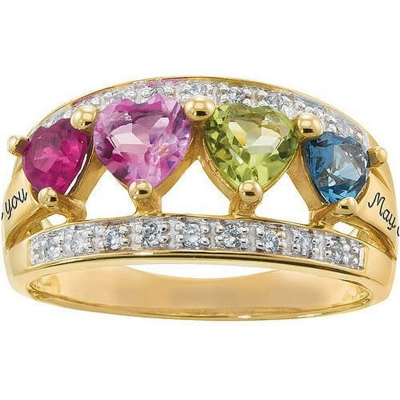 Personalized Family Jewelry Heartfelt Mother's Birthstone Ring available in Sterling Silver, Gold over Silver, Yellow and White Gold