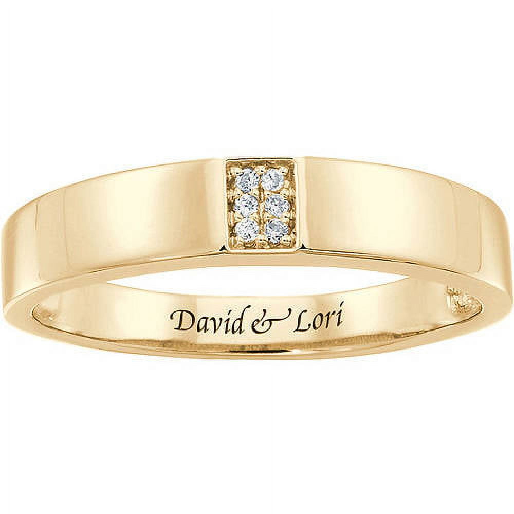 Personalized Family Jewelry Men's Heart Match Band in Sterling Silver, Gold over Silver with Yellow and White Gold