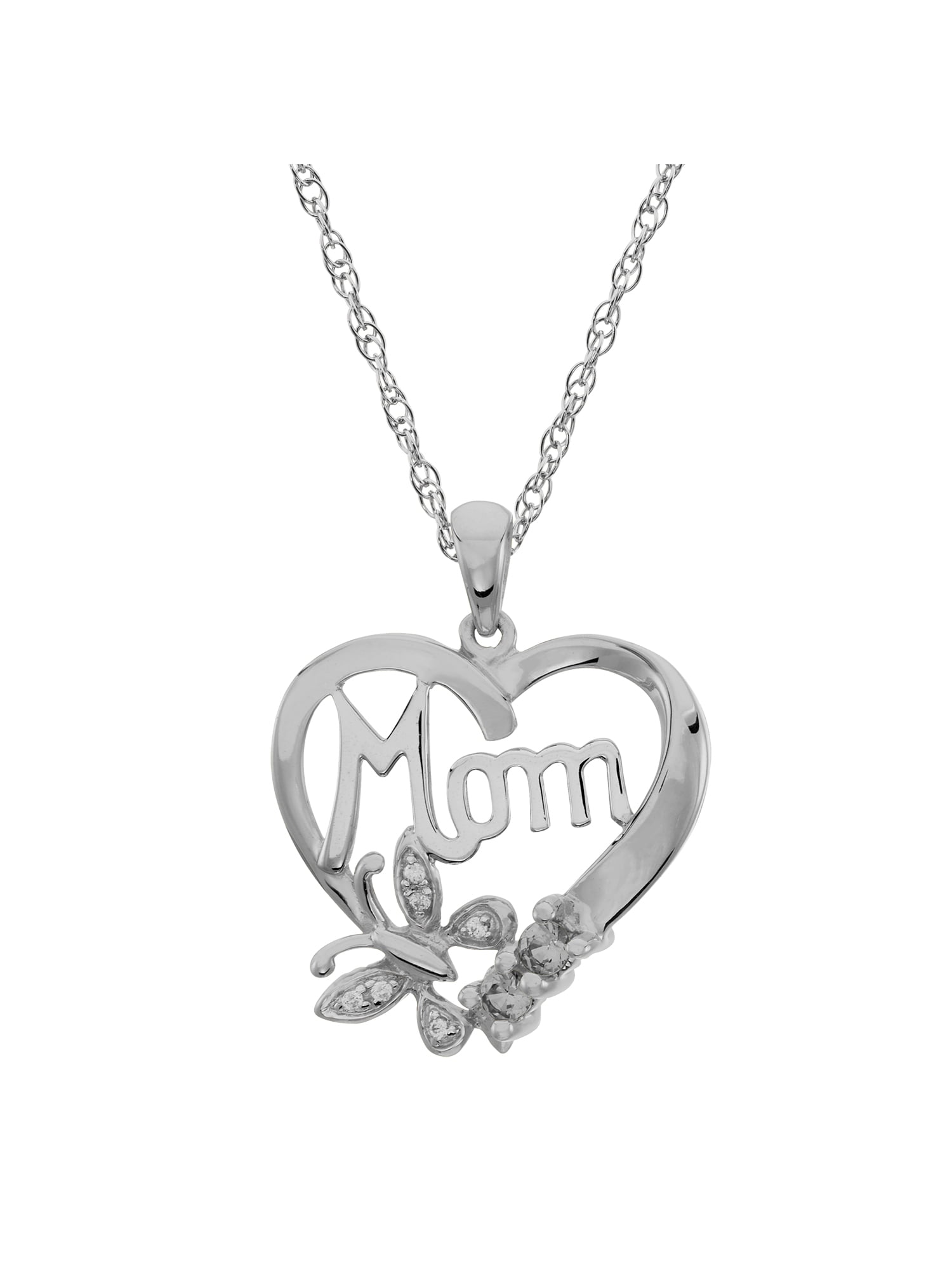 Personalized Family Jewelry Mother's Blessing Pendant, 18 available in Sterling Silver, Gold over Silver, 10K Yellow or White Gold