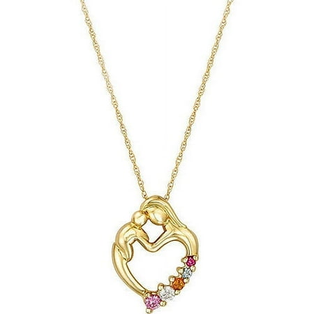 Personalized Family Jewelry Mother's Tender Heart Pendant available in Gold and Sterling Silver