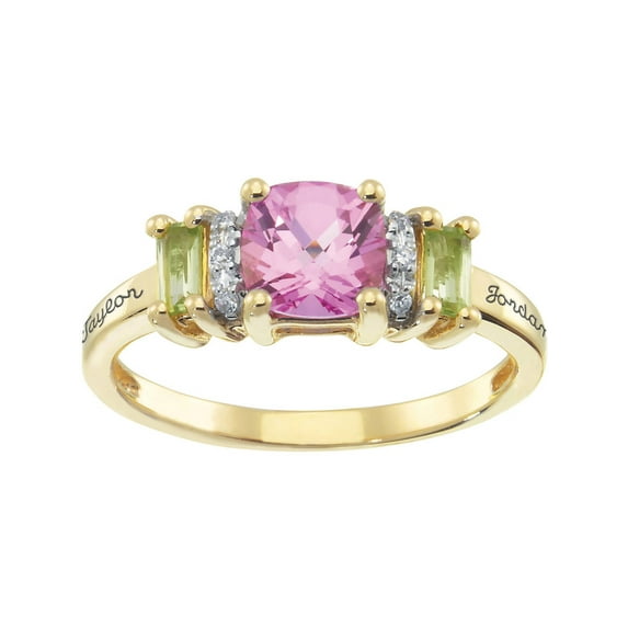 Personalized Family Jewelry Radiance Ring with Birthstones available in Sterling Silver, Gold over Silver, 10kt and 14kt Yellow and White Gold