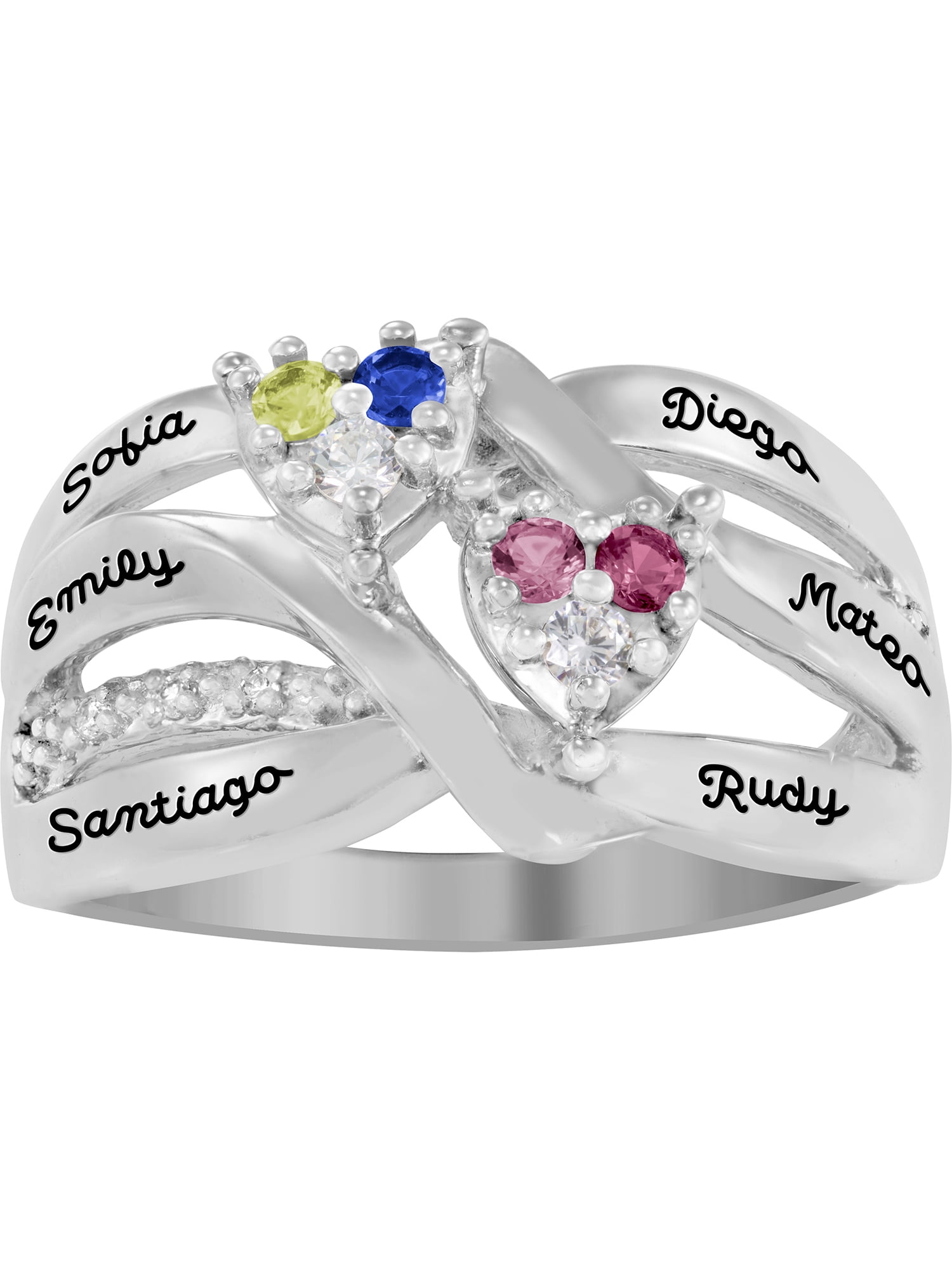 Personalized Family Jewelry Sunny Birthstone Women's Ring available in Sterling Silver, 10k Gold Over Silver, and 10k Yellow and White Gold