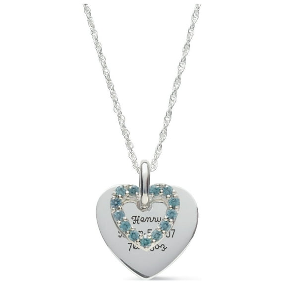 Personalized Family Jewelry Women's Love's Reflection Birthstone Pendant available in Sterling Silver, 10kt and 14kt Yellow and White Gold