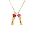 thumbnail image 1 of Personalized Family Key-Shaped Charm Pendant with Up to 6 Heart-Shaped Birthstones, 1 of 2