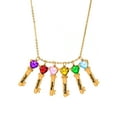 thumbnail image 1 of Personalized Family Key-Shaped Charm Pendant with Up to 6 Heart-Shaped Birthstones, 1 of 2