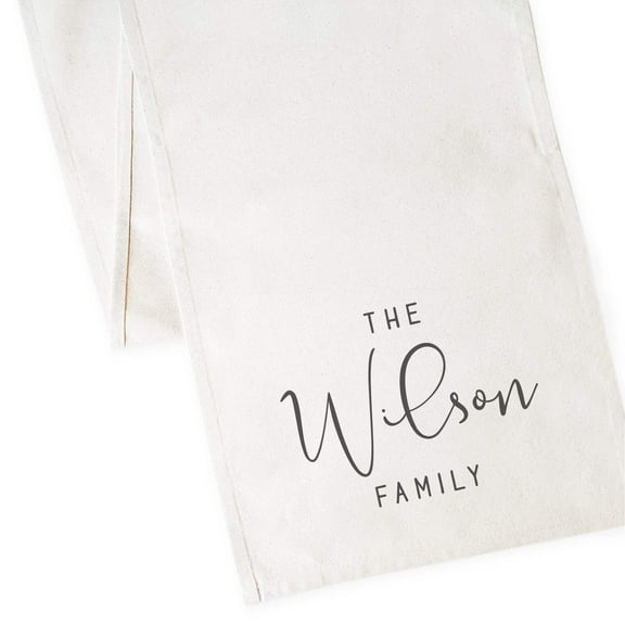 Personalized Family Last Name Canvas Table Runner