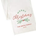 thumbnail image 1 of Personalized Family Last Name with Year Merry Christmas Cotton Canvas Table Runner, 1 of 2