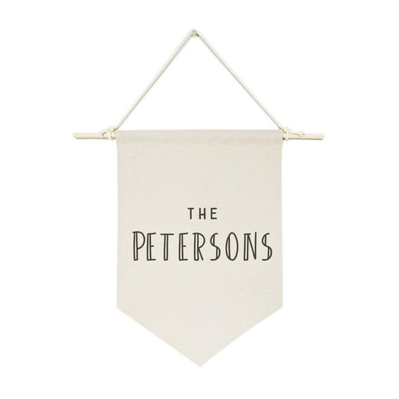 Personalized Family Name Modern Hanging Wall Banner