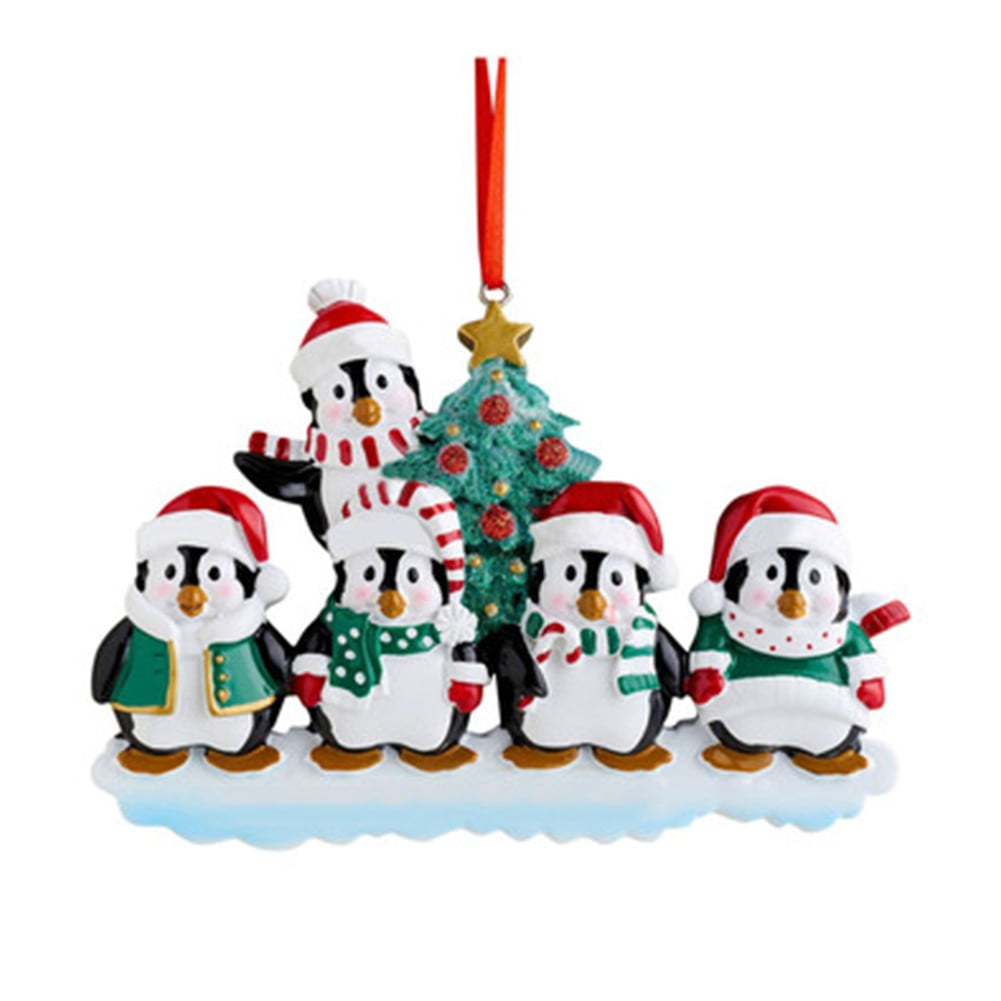 Personalized Family Ornament 2023 Family of 2 to 7 Christmas Penguin