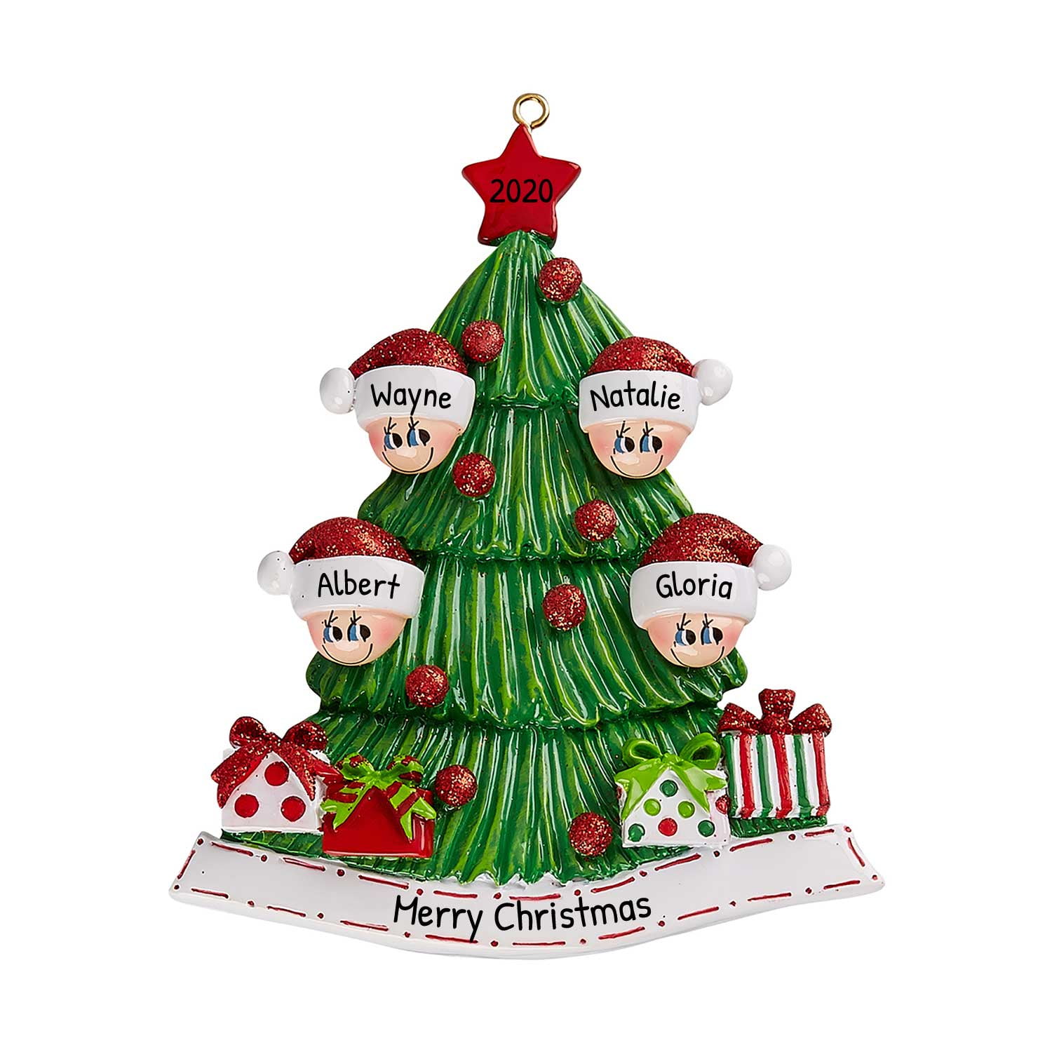 Personalized Family Ornament 2023 Family of Four Christmas Ornaments