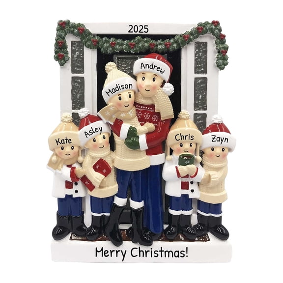 Personalized Family Ornaments 2024 - Family of 6 Christmas Ornament New Home Housewarming Gifts