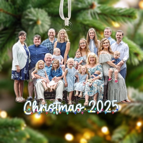 Personalized Family Photo Ornament Christmas 2025, Custom Picture Ornament, Christmas Keepsake Holiday Gift for Parents & Grandparents