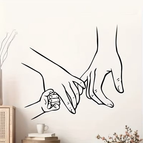 Personalized Family Portrait Black Line Wall Sticker | Self-Adhesive PVC Removable Decor for Bedroom & Living Room