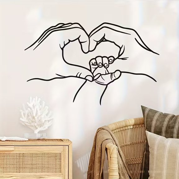 Personalized Family Portrait Black Line Wall Sticker - Self-Adhesive PVC Removable Decor for Bedroom & Living Room