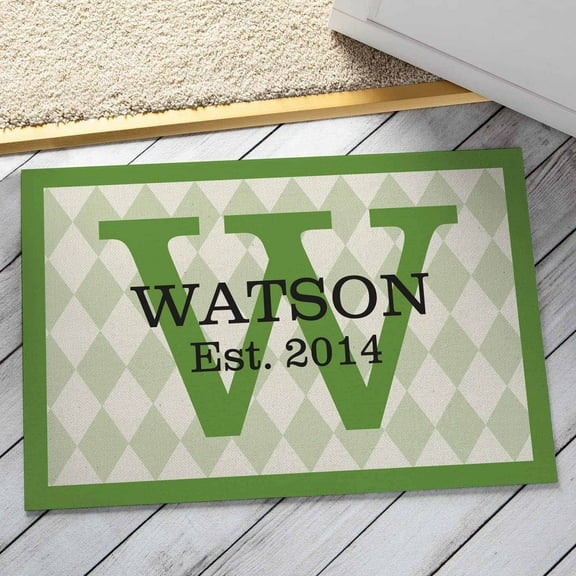 Personalized Family Pride Doormat, Green