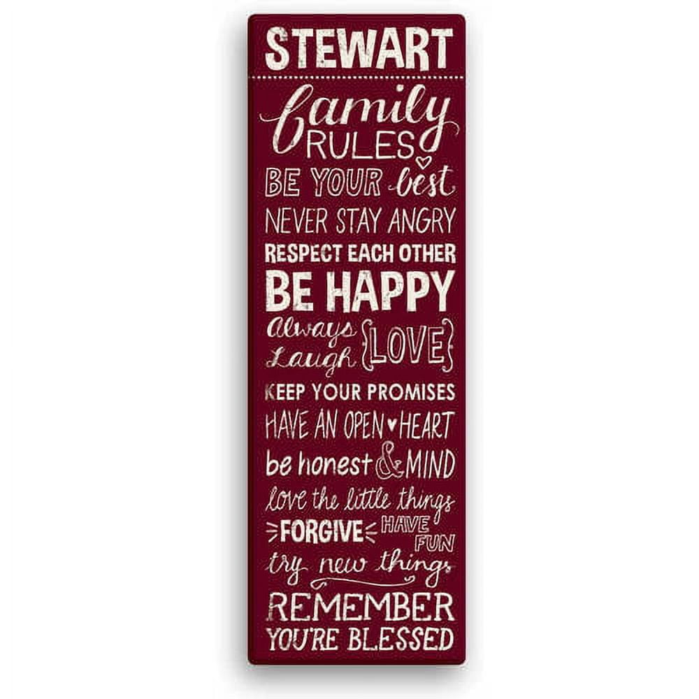 Personalized Family Rules 9" x 27" Canvas Available In Multiple Colors