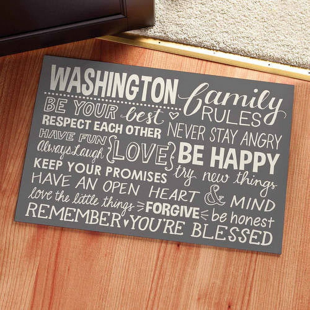 Personalized Family Rules Doormat - Available In Multiple Colors