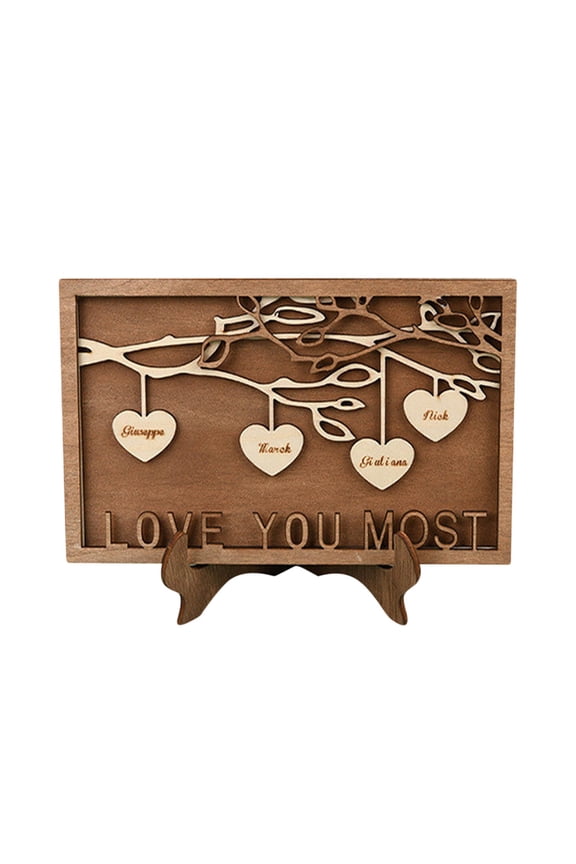Personalized Family Sign Gifts for Mom,Personalized Family Tree Sign with 2-12 Names Custom Wooden Tree of Life Frame Engraved Wood Plaques Decor Christmas Gifts Birthday Gift for Mother Women
