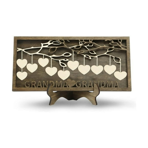 Personalized Family Sign for Mom Custom Wooden Tree Frame Engraved Wood Plaques Decor Mother'S Day Gifts,A