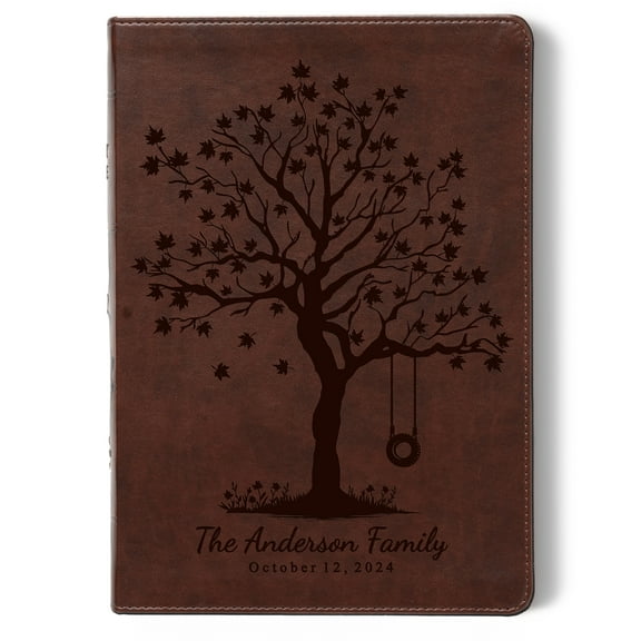 Personalized Family Tree Bible, Custom Engraved ESV Wide-Margin Reference Bible, Wedding Gifts, Christian Gifts, Family Bible for Wedding