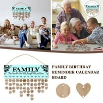 Personalized Family Tree Birthday Reminder Board(16"x8"), Wooden Family Birthday Tracker Wall Hanging with 100 Tags, DIY Birthday Gifts for Mother Grandma Friends Family