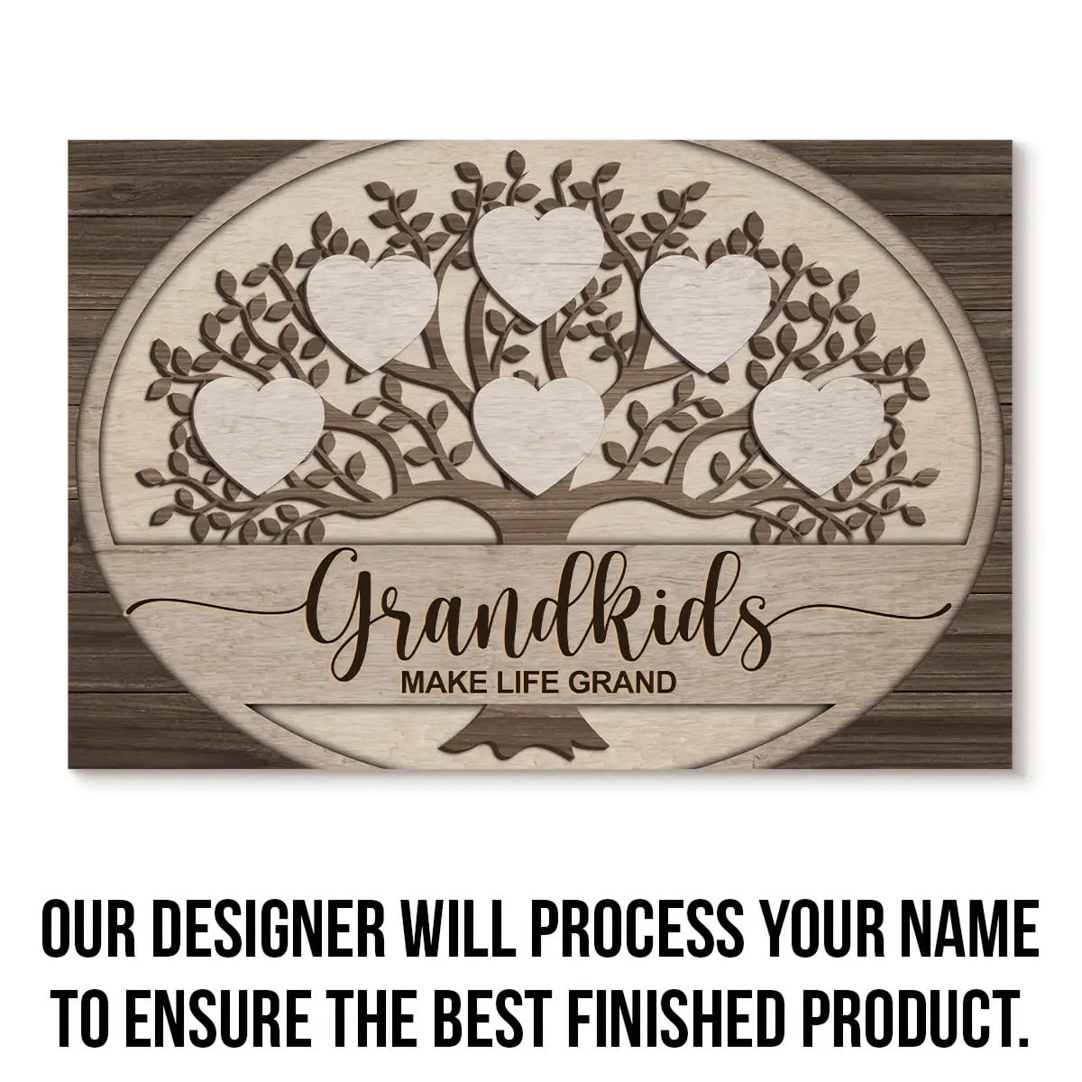 Personalized Family Tree Heart Wall Art - Custom Framed Canvas with ...