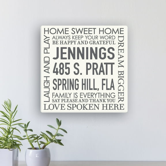Personalized Family Words 12x12 or 16" x 16" Canvas
