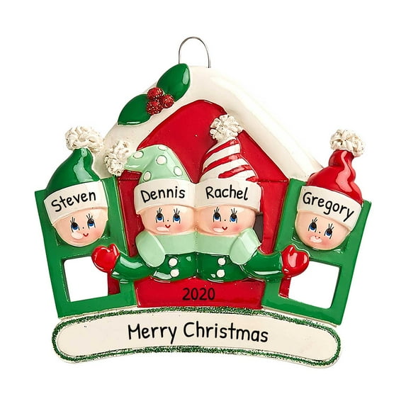 Personalized Family of 4 in New Home Custom Housewarming 1 Count - Ornaments by Elves