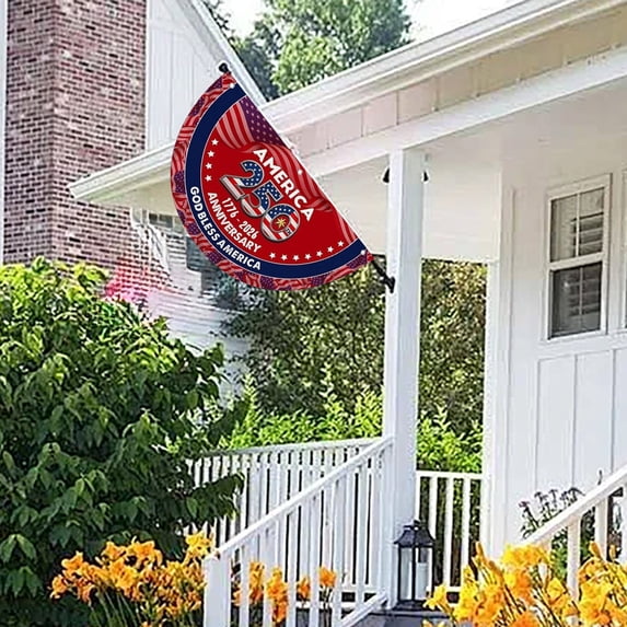Personalized Fan Flag America's 250th Anniversary Banner 3x6 ft 1776 2026 Anniversary Bunting Outdoor Hanging Decor with Grommets for Porch Yard, Red 35.4"x70.9"