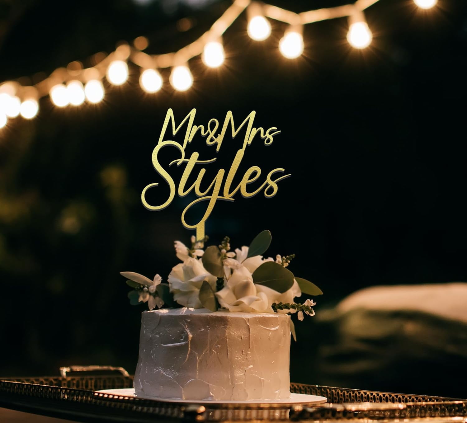 Personalized Fancy Mr&Mrs Cursive Cake topper, Cursive wording Cake ...