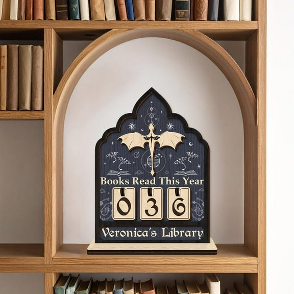 Personalized Fantasy Books Read Tracker, Custom Yearly Reading Counter, Dragon Theme Bookshelf Decor, Book Lover & Reader Gift