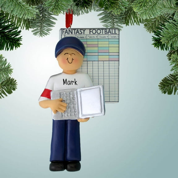 Personalized Fantasy Football - Male Christmas Ornament - Gambling Games - 1st Place - Champion - Great Gift Ideas
