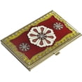 thumbnail image 1 of Personalized Farah Red Lacquer and Brass Business Card Case with Free Engraving, 1 of 1