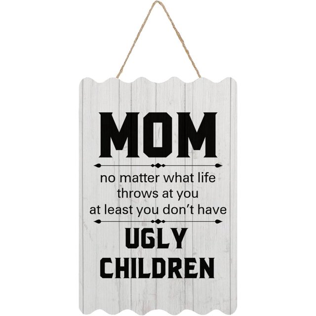 Personalized Farmhouse Wall Art Decorative Wood Sign Plaque 8x12 Mom No Matter What Life Throws