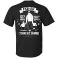thumbnail image 1 of Personalized Father Son's First Hero Daughter's First Love Print On Back Only - Plain Front T-Shirt, 1 of 4